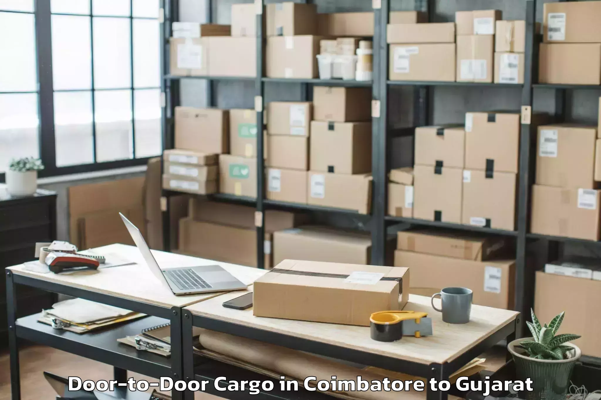 Reliable Coimbatore to Indus University Ahmedabad Door To Door Cargo